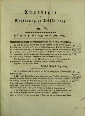 Amtsblatt für den Regierungsbezirk Düsseldorf Dienstag 25. Juni 1822