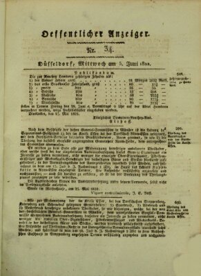 Amtsblatt für den Regierungsbezirk Düsseldorf Mittwoch 5. Juni 1822