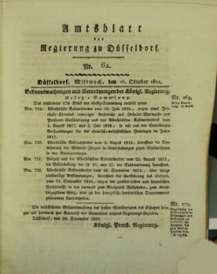 Amtsblatt für den Regierungsbezirk Düsseldorf Mittwoch 16. Oktober 1822