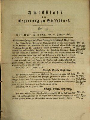Amtsblatt für den Regierungsbezirk Düsseldorf Dienstag 28. Januar 1823