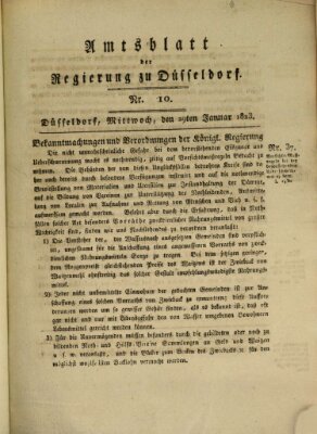 Amtsblatt für den Regierungsbezirk Düsseldorf Mittwoch 29. Januar 1823