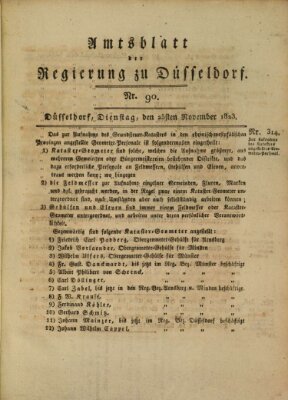 Amtsblatt für den Regierungsbezirk Düsseldorf Dienstag 25. November 1823