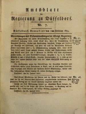 Amtsblatt für den Regierungsbezirk Düsseldorf Samstag 7. Februar 1824