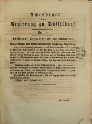 Amtsblatt für den Regierungsbezirk Düsseldorf Samstag 14. Februar 1824
