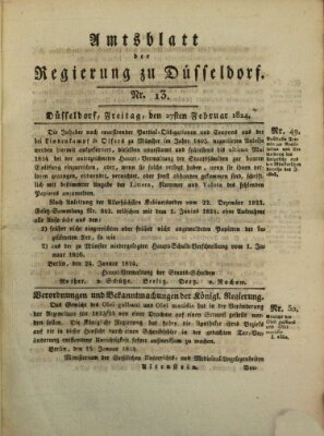 Amtsblatt für den Regierungsbezirk Düsseldorf Freitag 27. Februar 1824