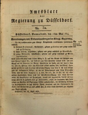 Amtsblatt für den Regierungsbezirk Düsseldorf Samstag 15. Mai 1824