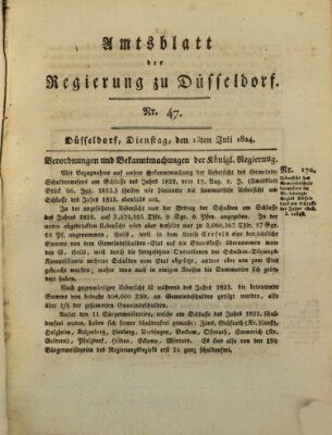 Amtsblatt für den Regierungsbezirk Düsseldorf Dienstag 13. Juli 1824