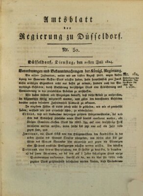 Amtsblatt für den Regierungsbezirk Düsseldorf Dienstag 20. Juli 1824