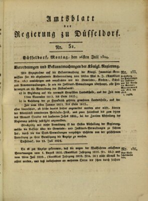 Amtsblatt für den Regierungsbezirk Düsseldorf Montag 26. Juli 1824