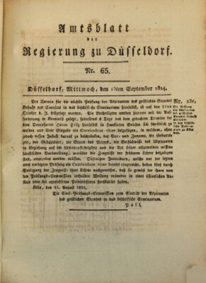 Amtsblatt für den Regierungsbezirk Düsseldorf Mittwoch 15. September 1824