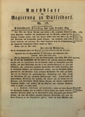 Amtsblatt für den Regierungsbezirk Düsseldorf Dienstag 19. Oktober 1824