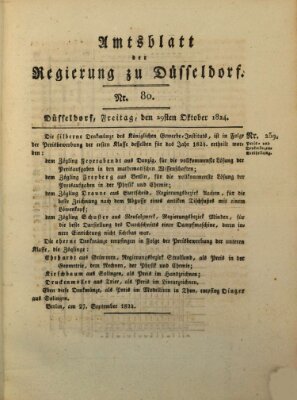 Amtsblatt für den Regierungsbezirk Düsseldorf Freitag 29. Oktober 1824