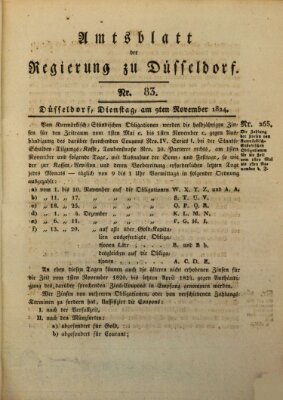 Amtsblatt für den Regierungsbezirk Düsseldorf Dienstag 9. November 1824
