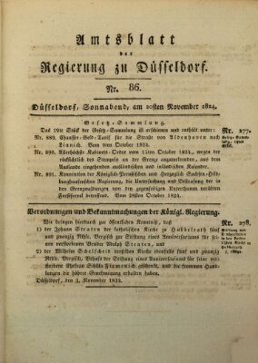 Amtsblatt für den Regierungsbezirk Düsseldorf Samstag 20. November 1824