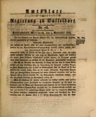 Amtsblatt für den Regierungsbezirk Düsseldorf Mittwoch 9. November 1825