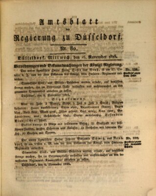 Amtsblatt für den Regierungsbezirk Düsseldorf Mittwoch 16. November 1825