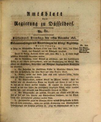 Amtsblatt für den Regierungsbezirk Düsseldorf Dienstag 22. November 1825