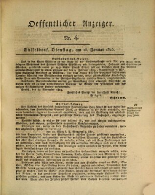 Amtsblatt für den Regierungsbezirk Düsseldorf Dienstag 18. Januar 1825