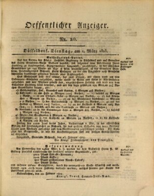 Amtsblatt für den Regierungsbezirk Düsseldorf Dienstag 1. März 1825