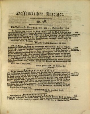 Amtsblatt für den Regierungsbezirk Düsseldorf Samstag 17. September 1825