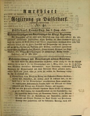 Amtsblatt für den Regierungsbezirk Düsseldorf Donnerstag 8. Juni 1826