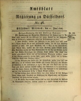 Amtsblatt für den Regierungsbezirk Düsseldorf Mittwoch 21. Juni 1826
