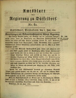 Amtsblatt für den Regierungsbezirk Düsseldorf Samstag 8. Juli 1826