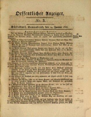 Amtsblatt für den Regierungsbezirk Düsseldorf Samstag 14. Januar 1826
