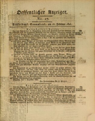 Amtsblatt für den Regierungsbezirk Düsseldorf Samstag 25. Februar 1826