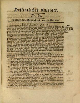 Amtsblatt für den Regierungsbezirk Düsseldorf Samstag 27. Mai 1826