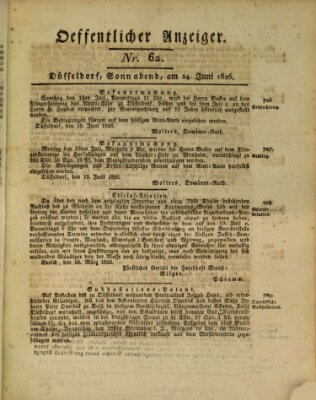 Amtsblatt für den Regierungsbezirk Düsseldorf Samstag 24. Juni 1826