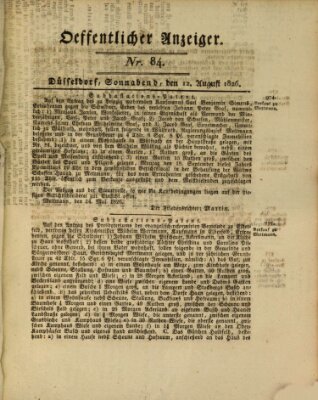 Amtsblatt für den Regierungsbezirk Düsseldorf Samstag 12. August 1826