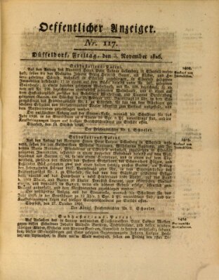 Amtsblatt für den Regierungsbezirk Düsseldorf Freitag 3. November 1826