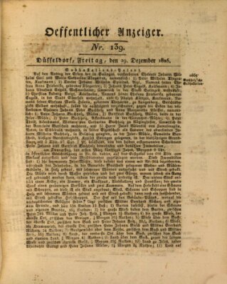 Amtsblatt für den Regierungsbezirk Düsseldorf Freitag 29. Dezember 1826