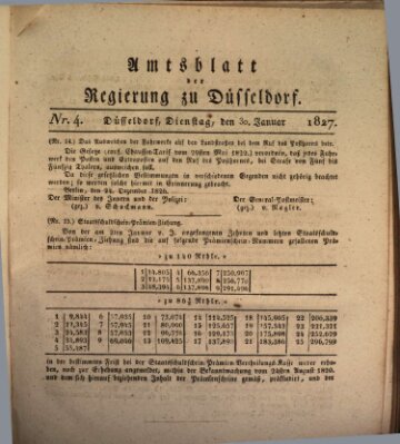 Amtsblatt für den Regierungsbezirk Düsseldorf Dienstag 30. Januar 1827