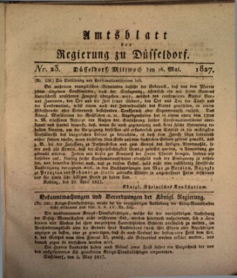 Amtsblatt für den Regierungsbezirk Düsseldorf Mittwoch 16. Mai 1827