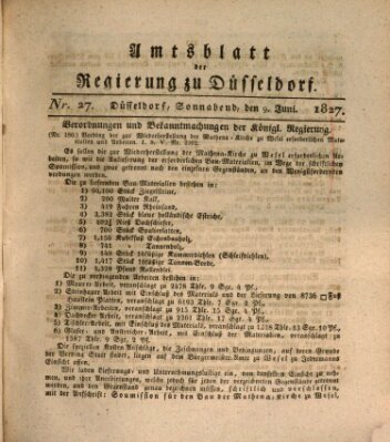Amtsblatt für den Regierungsbezirk Düsseldorf Samstag 9. Juni 1827