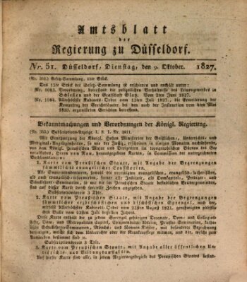 Amtsblatt für den Regierungsbezirk Düsseldorf Dienstag 9. Oktober 1827