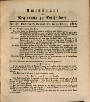 Amtsblatt für den Regierungsbezirk Düsseldorf Samstag 27. Oktober 1827