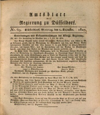 Amtsblatt für den Regierungsbezirk Düsseldorf Montag 24. Dezember 1827