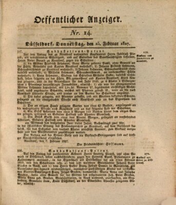 Amtsblatt für den Regierungsbezirk Düsseldorf Donnerstag 15. Februar 1827