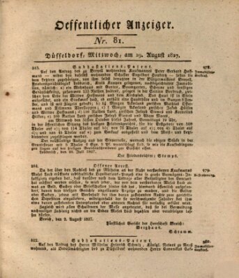 Amtsblatt für den Regierungsbezirk Düsseldorf Mittwoch 29. August 1827