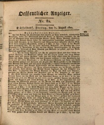 Amtsblatt für den Regierungsbezirk Düsseldorf Freitag 31. August 1827
