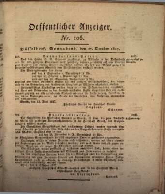Amtsblatt für den Regierungsbezirk Düsseldorf Samstag 27. Oktober 1827