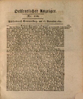 Amtsblatt für den Regierungsbezirk Düsseldorf Donnerstag 15. November 1827