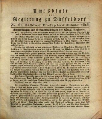 Amtsblatt für den Regierungsbezirk Düsseldorf Dienstag 23. September 1828