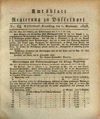 Amtsblatt für den Regierungsbezirk Düsseldorf Dienstag 30. September 1828