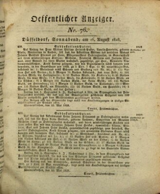 Amtsblatt für den Regierungsbezirk Düsseldorf Samstag 16. August 1828