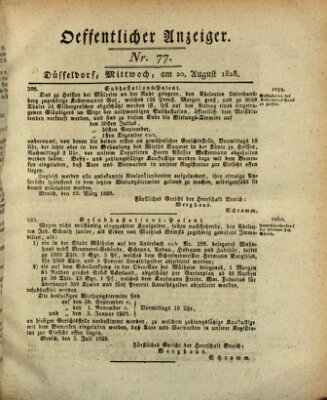 Amtsblatt für den Regierungsbezirk Düsseldorf Mittwoch 20. August 1828