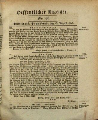 Amtsblatt für den Regierungsbezirk Düsseldorf Samstag 23. August 1828